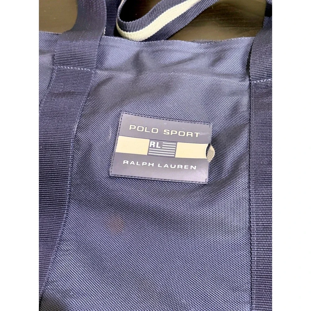 Polo Sport Ralph Lauren Navy Canvas Travel Weekend Tote Bag Vintage Blue